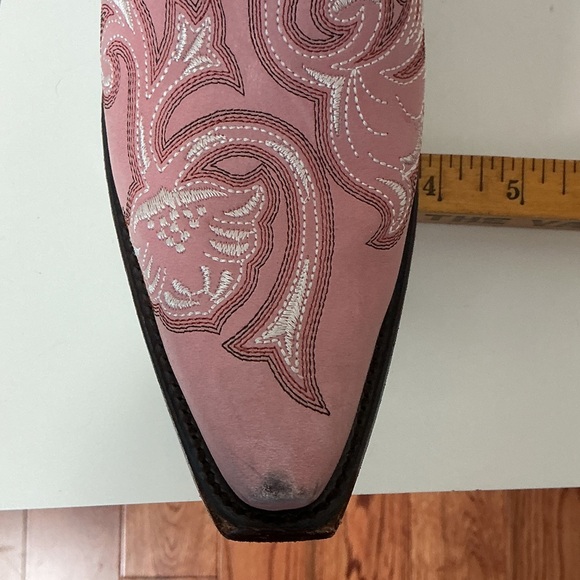 Corral Pink Embroidered Leather Cowboy Boots - Picture 12 of 12